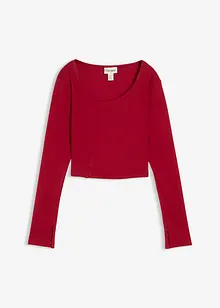 Kort, ribbet topp, bonprix