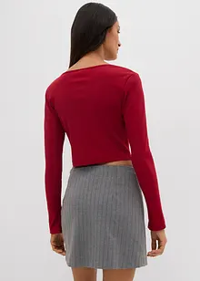 Kort, ribbet topp, bonprix