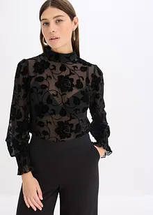 Langermet topp i lett transparent materiale, bonprix