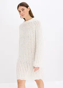 Strikket minikjole med satengsløyfe, bonprix