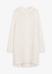 Strikket minikjole med satengsløyfe, bonprix