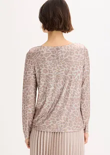 Leopard-topp med glanstrykk, bonprix