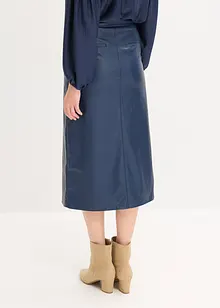 Midiskjørt i imitert skinn og omslagsmodell, bonprix