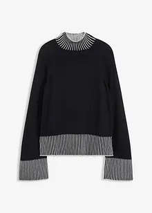 Genser med kasjmir og ståkrage, bonprix