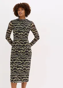 Midikjole i myk mesh, bonprix