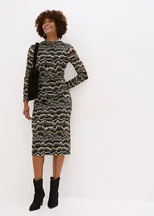 Midikjole i myk mesh, bonprix