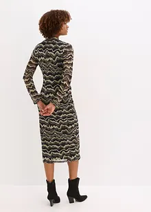 Midikjole i myk mesh, bonprix