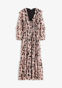 Chiffonkjole med volanger, bonprix