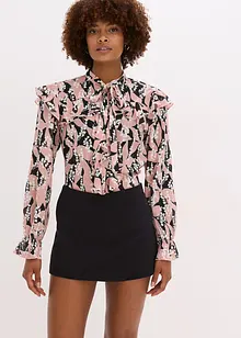 Chiffonbluse med volanger, bonprix