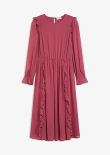 Chiffonkjole med volanger, bonprix