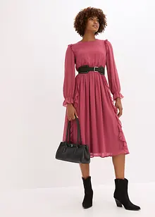 Chiffonkjole med volanger, bonprix