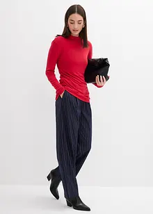 Ribbestrikket topp med rynking, bonprix