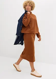 Midiskjørt i polarfleece, bonprix