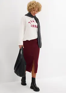 Midiskjørt i polarfleece, bonprix