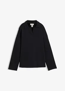 Sweatshirt i økologisk bomull med krage, bonprix