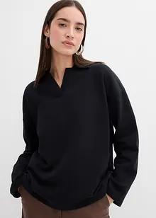 Sweatshirt i økologisk bomull med krage, bonprix