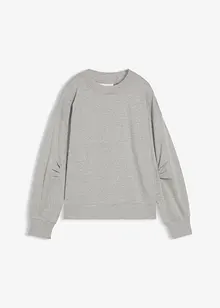 Sweatshirt med vid ribbekrage, av økologisk bomull, bonprix