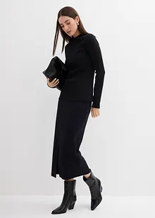 Langermet topp i ribbemateriale, bonprix