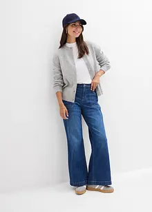 Wide Leg-jeans Mid Waist med påsatte lommer, bonprix