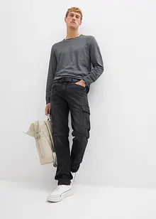 Langermet shirt i vasket materiale (2-pack), bonprix