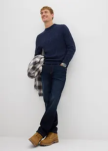 Genser med flettemønster i 100% resirkulerbar økologisk bomull, bonprix