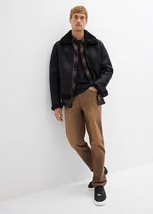 Classic fit-jeans i lett materiale med stretch, komfortlinning og vintage-vask, bonprix