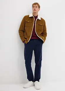 Regular Fit-kordfløyelsbukse av resirkulerbar økologisk bomulls-stretch, Tapered, bonprix