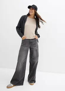 Oversized topp i lett viskose-/elastanmiks, bonprix