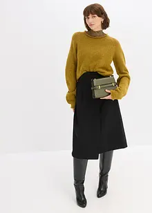 Legglangt skjørt i viskosemiks, bonprix