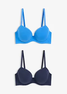 Vattert BH med spiler og økologisk bomull (2-pack), bonprix