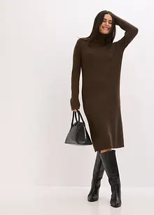 Strikkekjole med rullekrage, bonprix