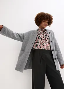 Kort strikkekåpe med belte, bonprix