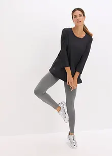 Myk topp i funksjonsmateriale med 3/4-lange ermer, hurtigtørkende, bonprix