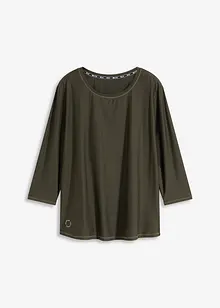 Myk topp i funksjonsmateriale med 3/4-lange ermer, hurtigtørkende, bonprix