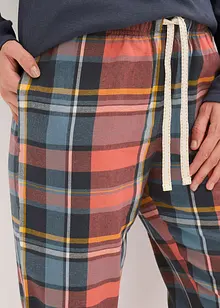 Pyjamas med ribbetopp og flanellbukse med glittergarn, bonprix