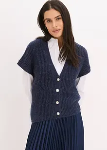 Strikkevest med dekorative knapper og ullandel, bonprix