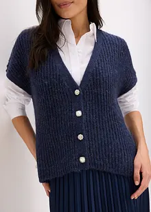 Strikkevest med dekorative knapper og ullandel, bonprix