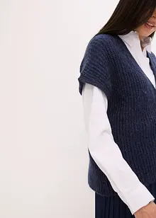 Strikkevest med dekorative knapper og ullandel, bonprix