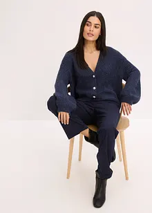 Oversized strikkejakke med glittergarn og ullandel, bonprix