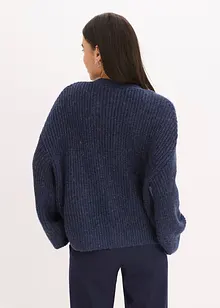 Oversized strikkejakke med glittergarn og ullandel, bonprix