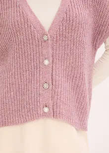 Strikkevest med dekorative knapper og ullandel, bonprix