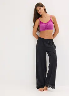 BH-topp med økologisk bomull og blonder, bonprix