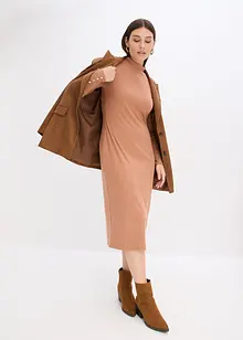 Ribbet jerseykjole i viskosemiks, bonprix