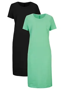 Jerseykjole i 100% bomull (2-pack), bonprix