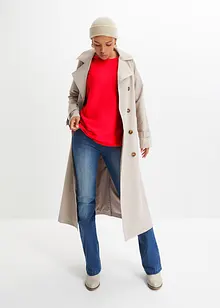 Oversized, ribbestrikket genser i viskosemiks, bonprix