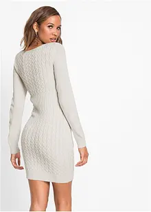 Strikkekjole med flettemønster, bonprix