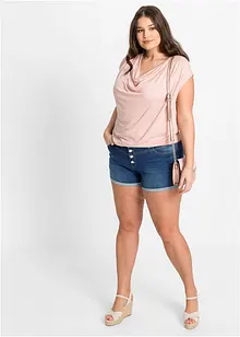 Topp i viskosemiks med drapert utringning, bonprix