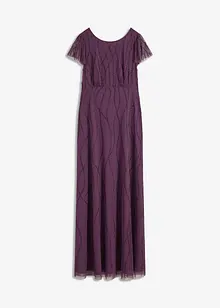 Maxikjole i tyll med perlebroderi, bonprix