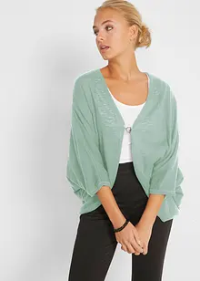 Finstrikket cardigan i 100% bomull, bonprix