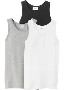 Singlet med myk bomull (3-pack), bonprix